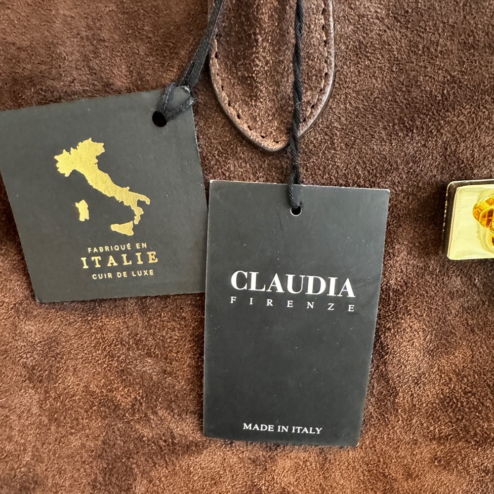 Viral CLAUDIA FIRENZE Chocolate Brown
Suede Leather Tote Satchel Bag 🤎 - Picture 3 of 13